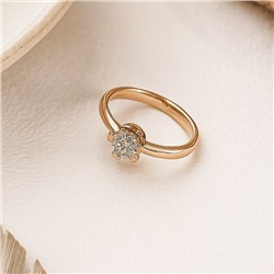 Кольцо 17 р коллекция "Xuping" покрытие позолота, вставка: фианиты, цвет: прозрачный, арт.101.313-17