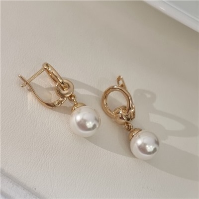 Серьги ювелирная бижутерия коллекция "Xuping" покрытие позолота, вставка: искусственный жемчуг, арт.101.311