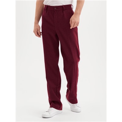 Брюки мужские MINAKU, бордовые, размер 52