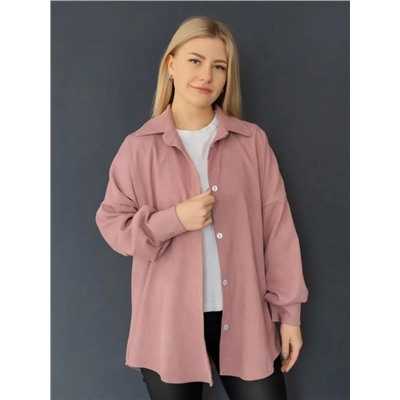 Рубашка женская вельвет РЖМ-01 (Пудровый)