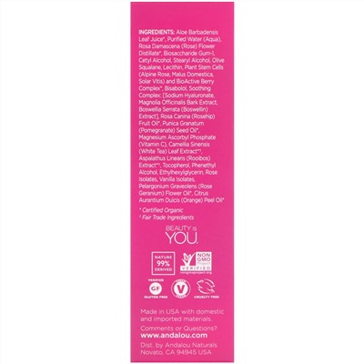 Andalou Naturals, Абсолютная сыворотка, 1000 роз, для чувствительной кожи, 1 жидкая унция (30 мл)