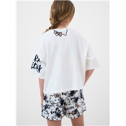 Комплект трикотажный для девочек: фуфайка (футболка), шорты