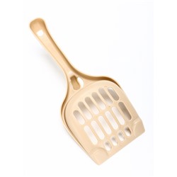 Лоток для кошек Фур-Мур 48×35.5 см с высоким бортом + совок, Soft-touch, капучино