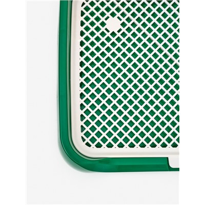 Туалет для собак, 46.5×36×5.5 см, со съёмной решеткой и столбиком, зелёный