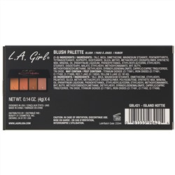 L.A. Girl, Палетка румян Island Hottie Blush Palette, 4 г (каждый оттенок)