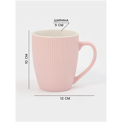 Кружки «Линии», набор 4 шт., 386 мл, 12×9×10 см, фарфор, разноцветные