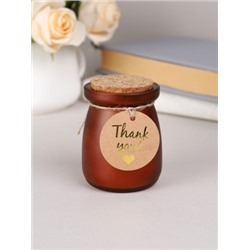 Свеча ароматическая в подсвечнике 5х7 см с крышкой / B722 /уп 12/96/ коричневая