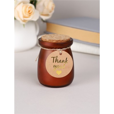 Свеча ароматическая в подсвечнике 5х7 см с крышкой / B722 /уп 12/96/ коричневая