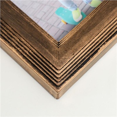 Фоторамка - коллаж на 2 фото 10×15 см «Корона», пластик, т. золото, 30×28 см