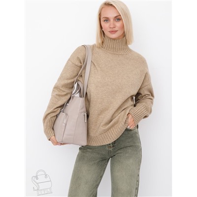 Сумка женская кожаная 1015C apricot Polina&Eiterou