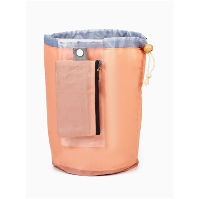 Косметичка-мешок дорожная на завязке, с кошельком, розовая