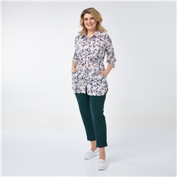 Туника, трикотаж, бежевый, розовый