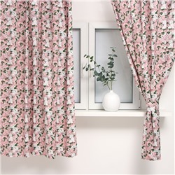 Шторы для кухни «Этель. Попугай» 149×180 см - 2 шт., подхваты - 2 шт., 80% хлопок, 20% п/э