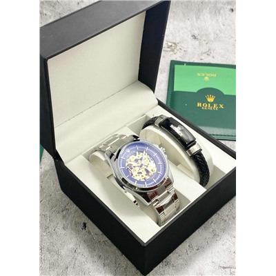 Подарочный набор для мужчины часы и браслет + коробка #22853428