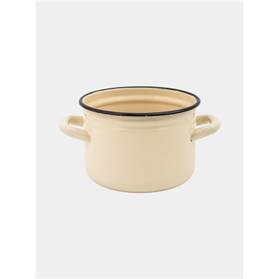 УЦЕНКА Кастрюля эмалированная, 2 л, d=17 см, без крышки, без декора, слоновая, кости