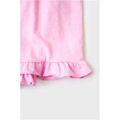 Комплект трикотажный для девочек: фуфайка (футболка), шорты PLAYTODAY, 1239776