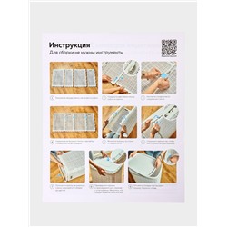 Плетёная корзина для белья с крышкой «Лён», 75 л, 43×32×60 см, графит