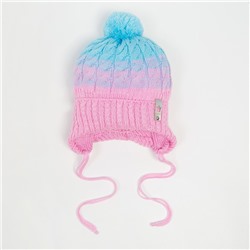 Шапка для девочки, цвет розовый/голубой, размер 44-47 см