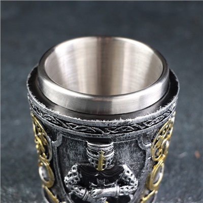 Стопка в стиле средневековья «Рыцарь», 60 мл, 6.3×6.3 см, нержавеющая сталь