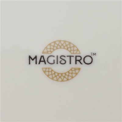 Пирожковая тарелка Magistro La Perle, d=16 см, утолщённый край, фарфор, белая