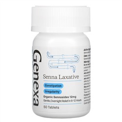 Genexa, сенна, натуральное слабительное средство, 50 таблеток