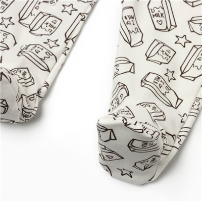 Комбинезон детский закрытые ножки, цвет белый/молоко, рост 68 см