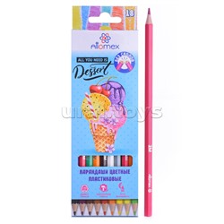 Карандаши цветные пластиковые "Dolce Vita" 18 цветов, 2М, диаметр грифеля 2,65 мм, шестигранные, в картонной коробке