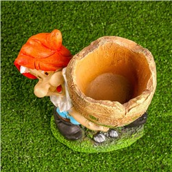 Садовая фигура из гипса «Гном с кашпо», 25×15×24 см, МИКС