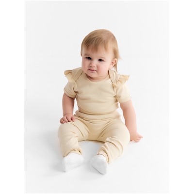 Боди детское с рюшами MINAKU Nature, рост 68-74 см, бежевое