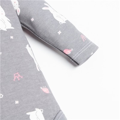 Боди для девочки «Крошка Я» Princess, рост 68-74 см, серое