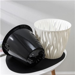 Кашпо для цветов со вставкой «Вдохновение», 7.5 л, белое/чёрное