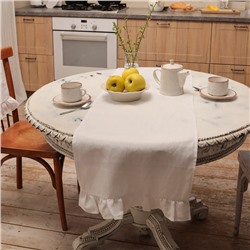 Дорожка на стол «Этель» Ivory, 40×150 см, 100% лён 170 г/м²