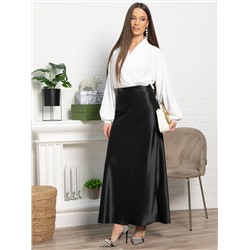 Юбка атласная Эвелин (черная) Ю15258-25М