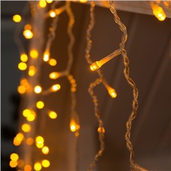 УЦЕНКА Гирлянда «Бахрома», 3×0.6 м, IP44, УМС, 160 LED, 220 В, прозрачная нить, свечение жёлтое