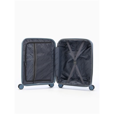 Чемодан на колёсах Bagvoyage маленький 46 л (S), на молнии, с увеличением, отдел для ноутбука, кодовый замок, 4 колеса, голубой
