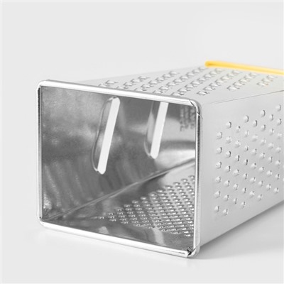 Тёрка с контейнером КВАРЦ «Универсал», 4 грани, 450 мл, 27×12 см, металл, МИКС