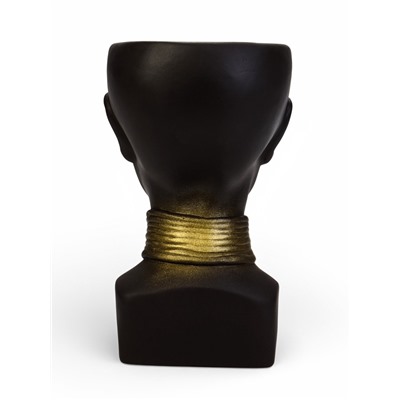 Декоративное кашпо для цветов «Негритянка», 1.3 л, 14×20×12 см, керамика, чёрное