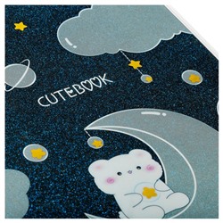 Записная книжка А5 80 листов в линию, ЛАЙТ, кожзам, MESHU "Cutestar", съемная пластиковая обложка с дизайном, пантон, белила, блок офсет