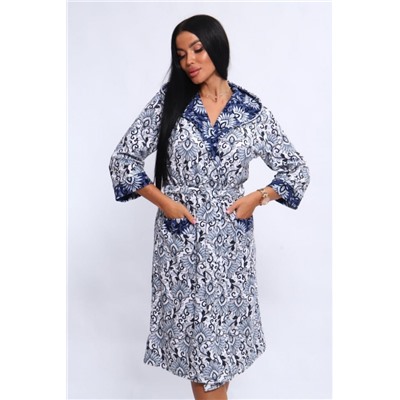 Халат 210 серый_цветы (Серый/цветы)