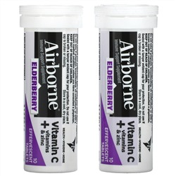 AirBorne, Immune Support Supplement, Elderberry, 2 Tubes, 10 Effervescent Tablets Each