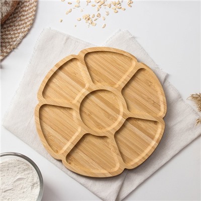 Менажница Доляна «Соты», 25×25×1.3 см бамбук