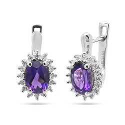 Серьги из серебра аметист, Амалия2