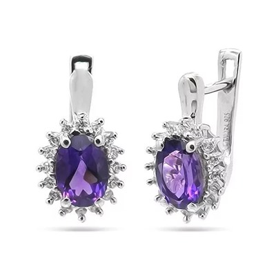 Серьги из серебра аметист, Амалия2