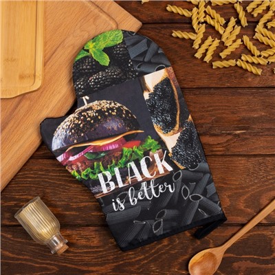 Варежка-прихватка Этель BLACK 20×27 см,100% хлопок, ватин 250 г/м²