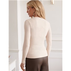 Джемпер из трикотажа в широкий рубчик