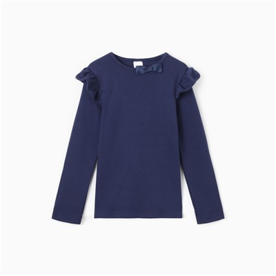 Джемпер для девочки школьный, цвет темно-синий, рост 116 см