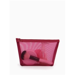 Косметичка Classic, сетка, на молнии, бордовая