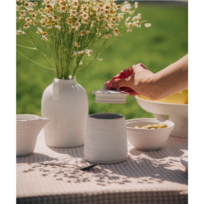 Сахарница SL Home «Арена Бланка», 400 мл, 9.5×12.5 см, керамика, белая