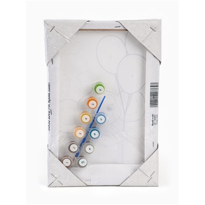 Картина по номерам с подрамником «Чебурашка с шарами», 20×30 см