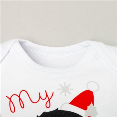 Боди Крошка Я «Первый НГ», рост 68-74 см, белое